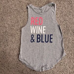 Grayson Threads Red Wine & Blue Tank Top Size Small